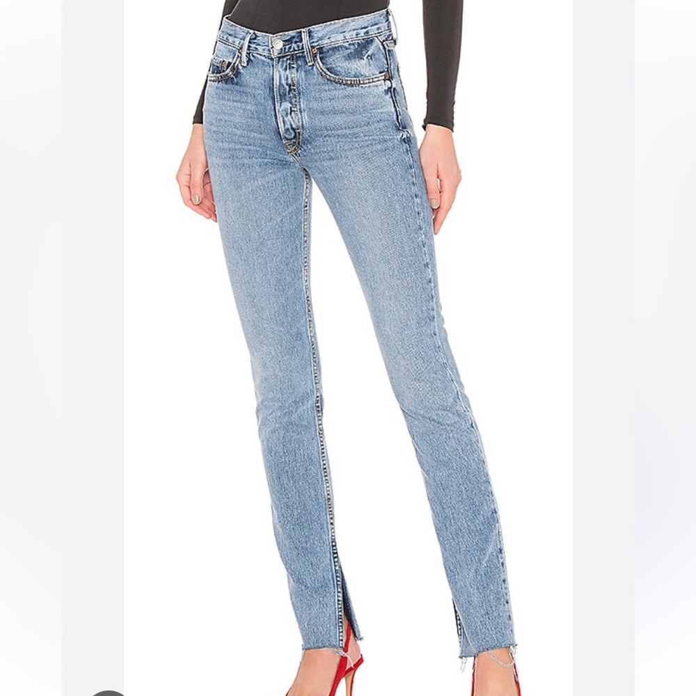 GRLFRND Addison split hem jeans women’s size 25